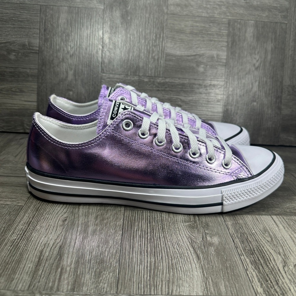 Converse Chuck Taylor All Star Low Top Women 9 Purple Metallic A14876C NEW